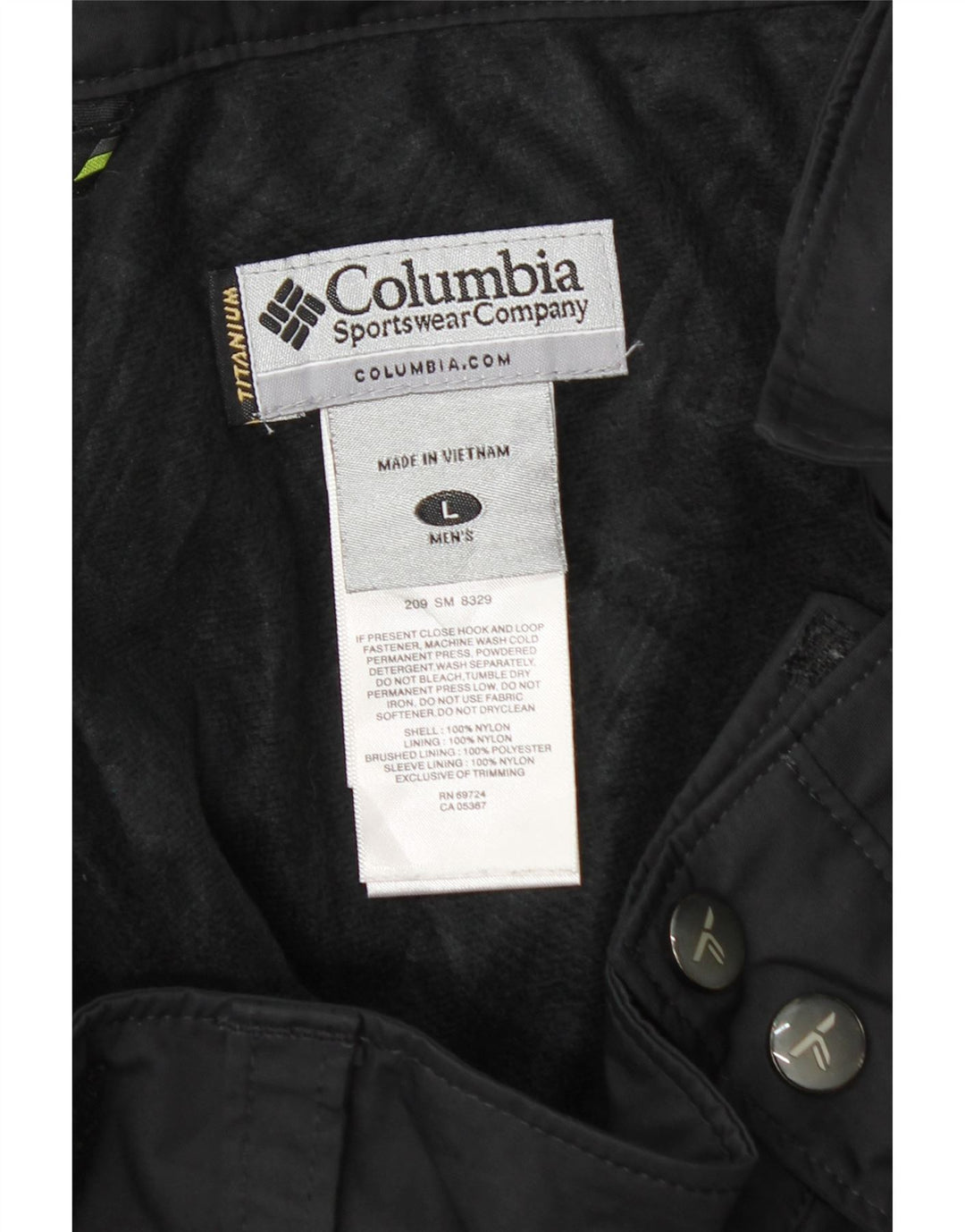 Pantalones de esquí Columbia Titanium para hombre, nailon negro grande