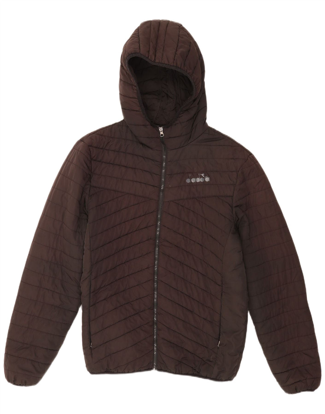 Diadora Chaqueta acolchada con capucha para hombre ES 42 XL Poliéster negro