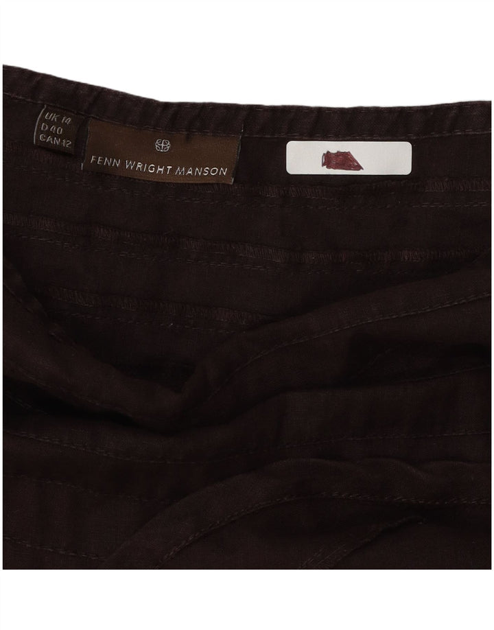Fenn Wright Manson Falda acampanada para mujer Reino Unido 14 Grande W30 Marrón Rayas