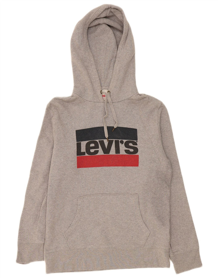 Levi's Hombre Sudadera Con Capucha Gráfica De Algodón Moteado Gris Medio