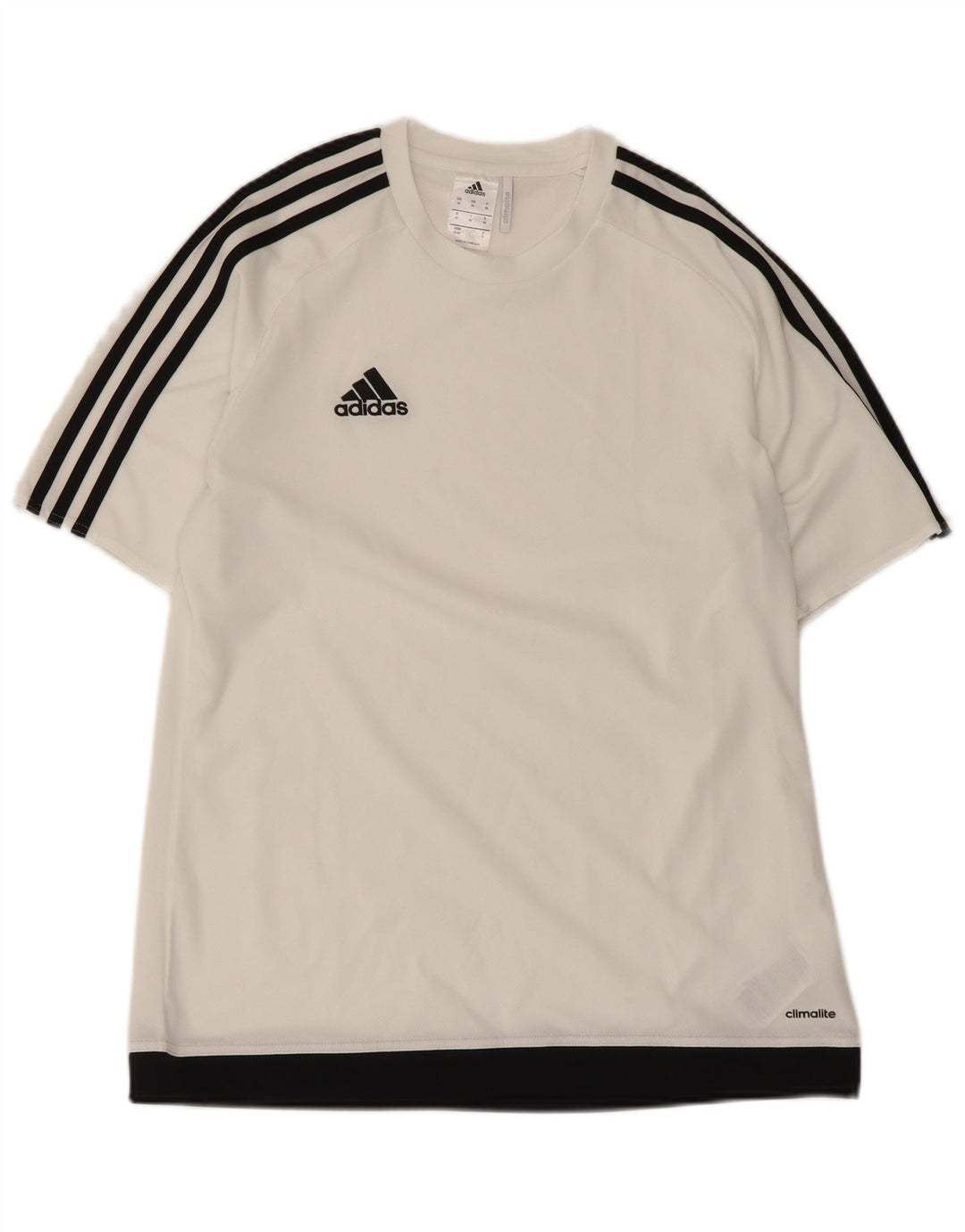 Adidas Hombre Climalite Camiseta Top Medio Blanco Colorblock Poliéster