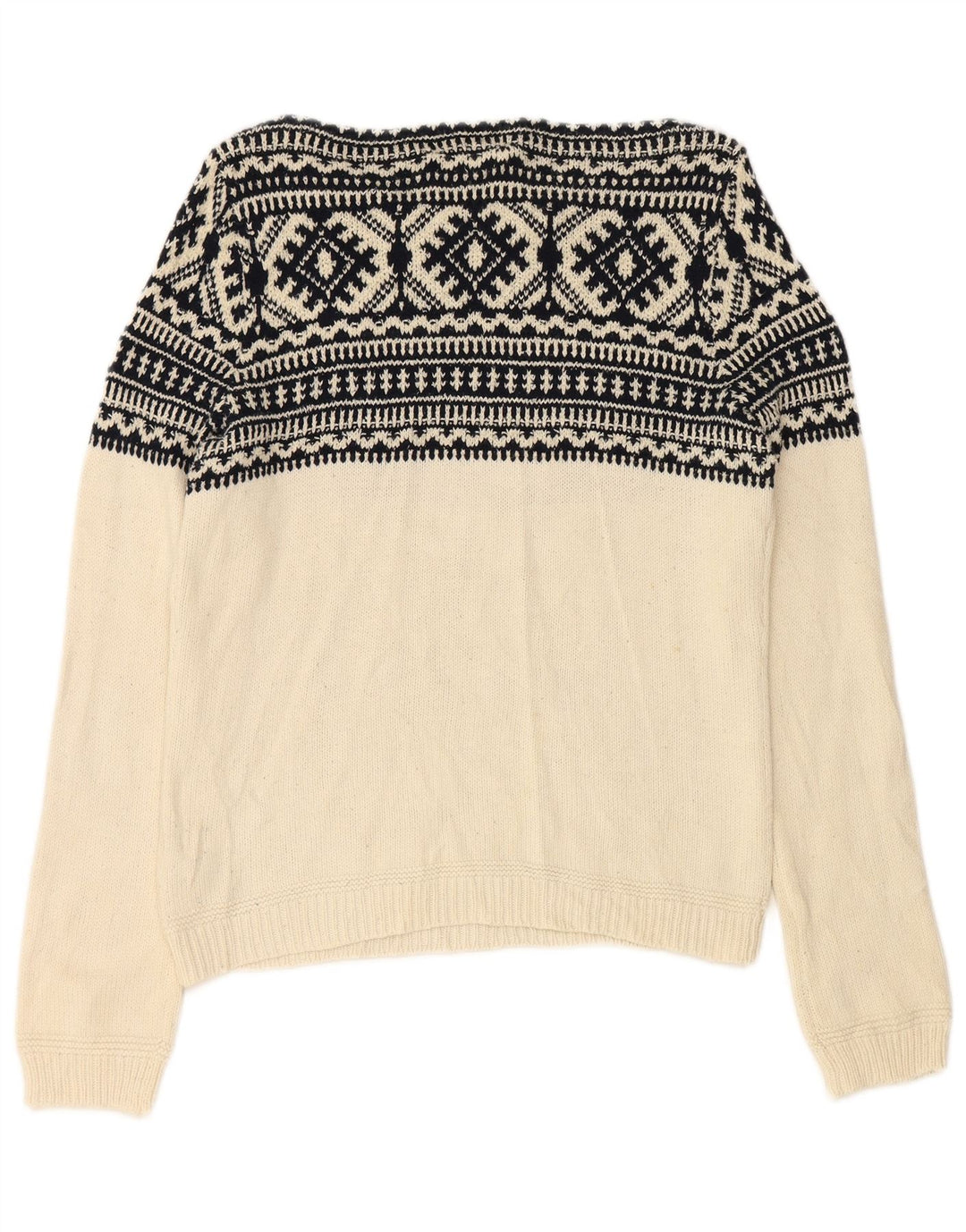 RALPH LAUREN Suéter tipo jersey con cuello barco para mujer Reino Unido 16 Grande Blanco roto