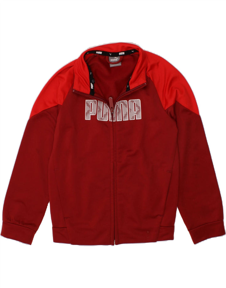 PUMA Boys Graphic Tracksuit Top Jacket 5-6 Years Red Colourblock Polyester Vintage Puma and Second-Hand Puma from Messina Hembry 