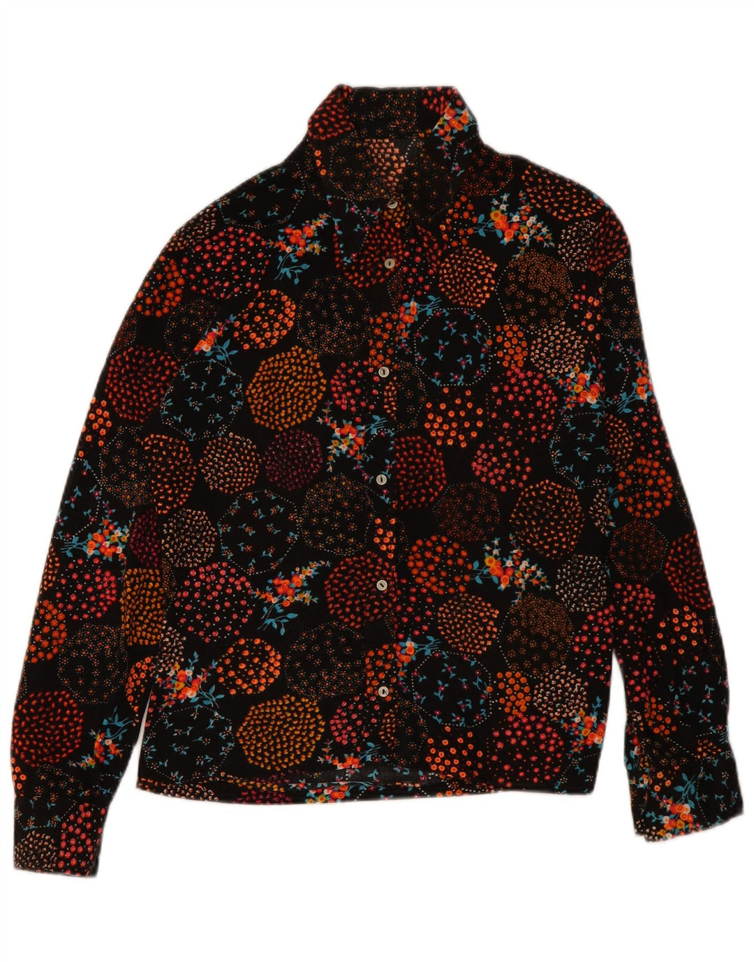 Vintage mujer camisa Reino Unido 16 grande multicolor floral