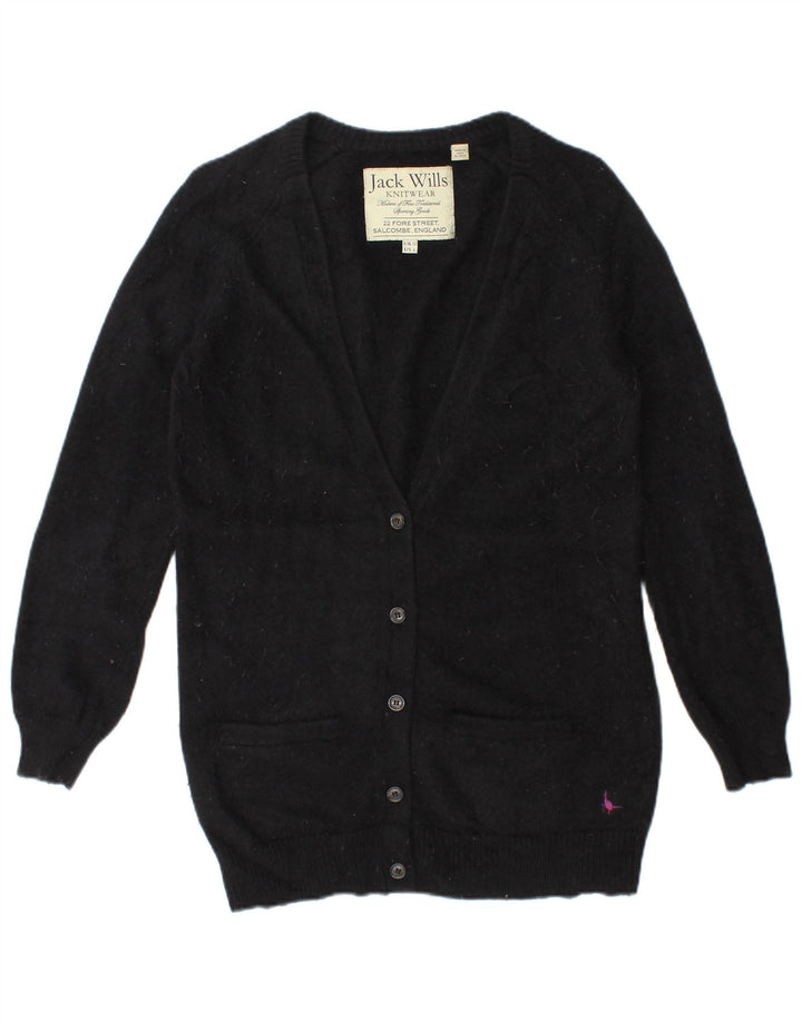 Jack Wills Suéter tipo cárdigan extragrande para mujer UK 10 Small Black Angora