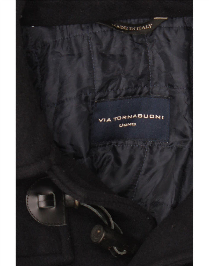 Via Tornabuoni Trenca con capucha para hombre UK 40 Large Azul marino
