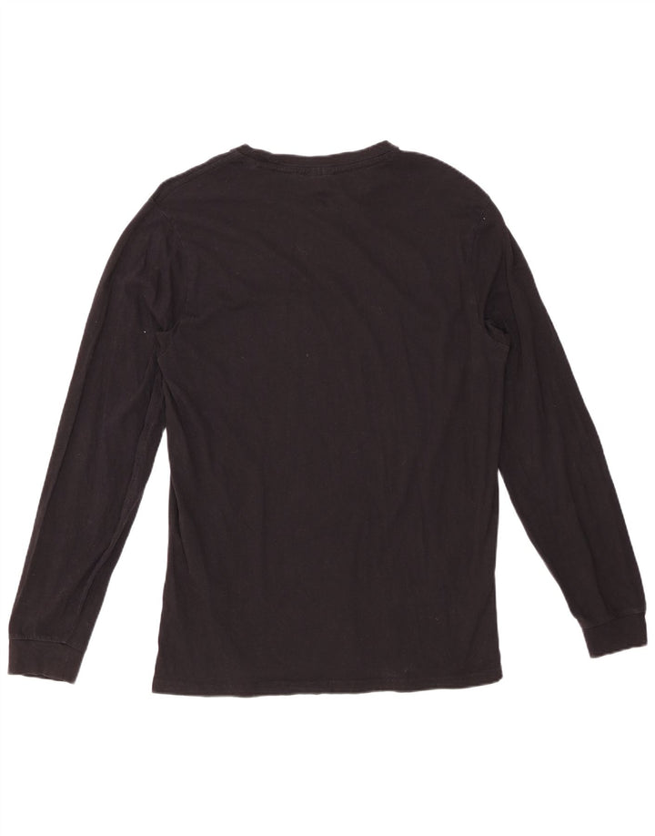 CHAMPION Hombre Top Manga Larga Medio Negro