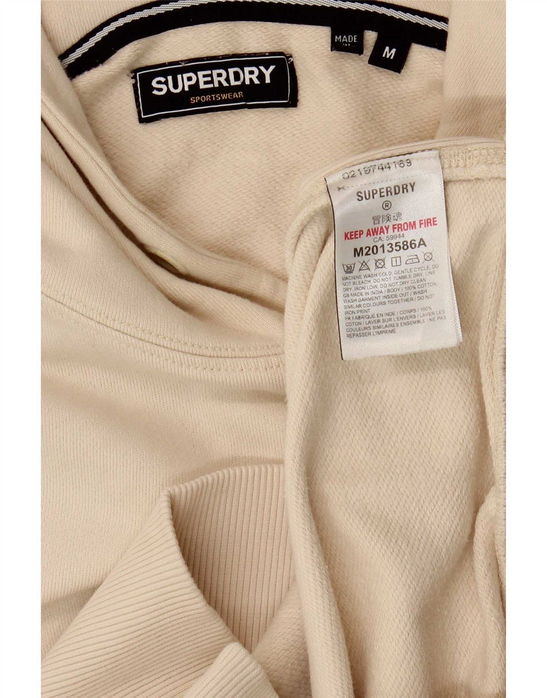 Superdry Hombre Sudadera Con Capucha Jersey De Algodón Beige Medio