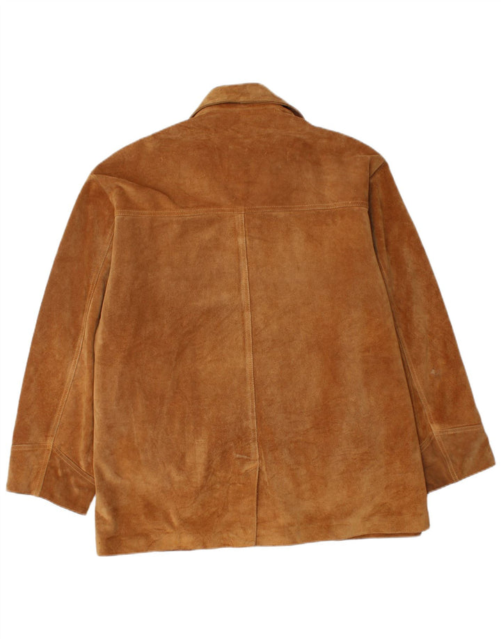 Chaqueta de ante vintage para hombre IT 50 cuero beige grande