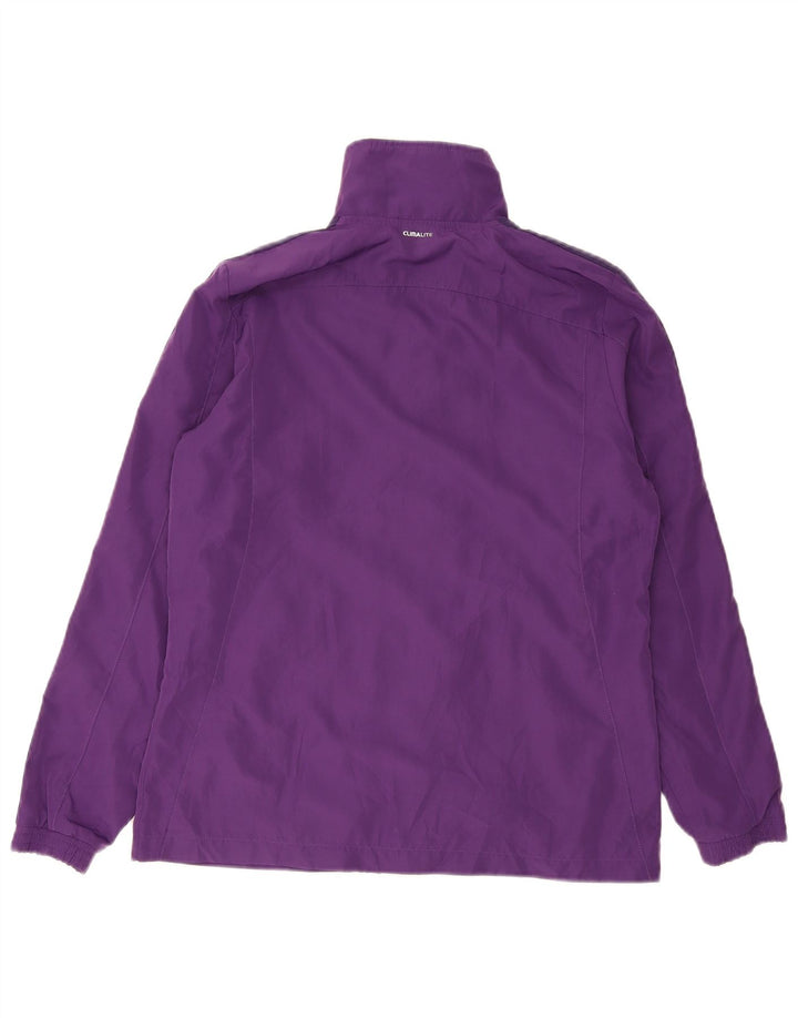 Adidas Mujer Climalite Chándal Top Chaqueta UK 12 Medio Púrpura Poliéster
