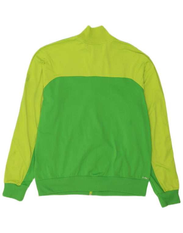 Adidas Hombre Regular Fit Chándal Top Chaqueta XL Verde Colorblock Deportes