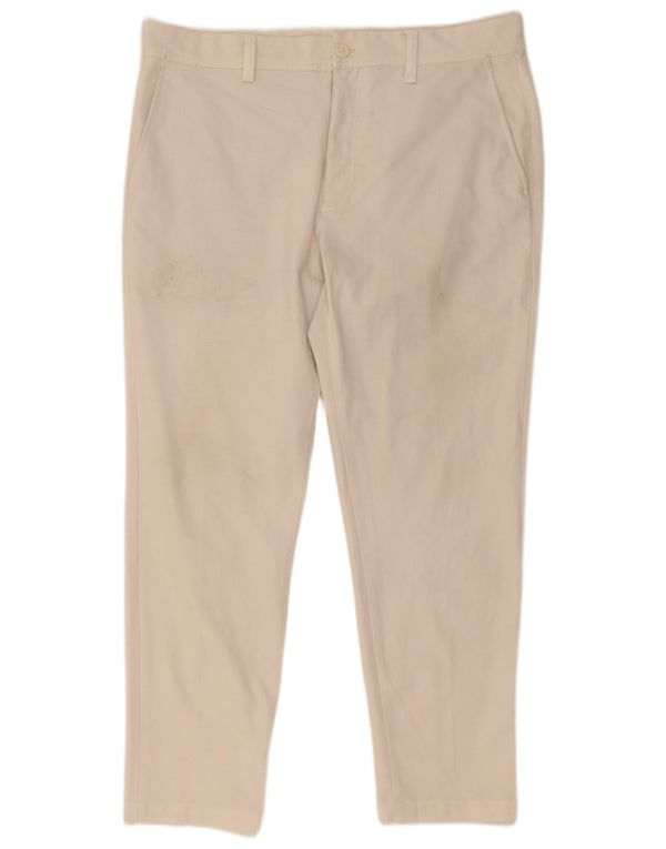 Zara Mens Slim Chino Pantalones EU 44 Large W34 L30 Poliéster Blanco