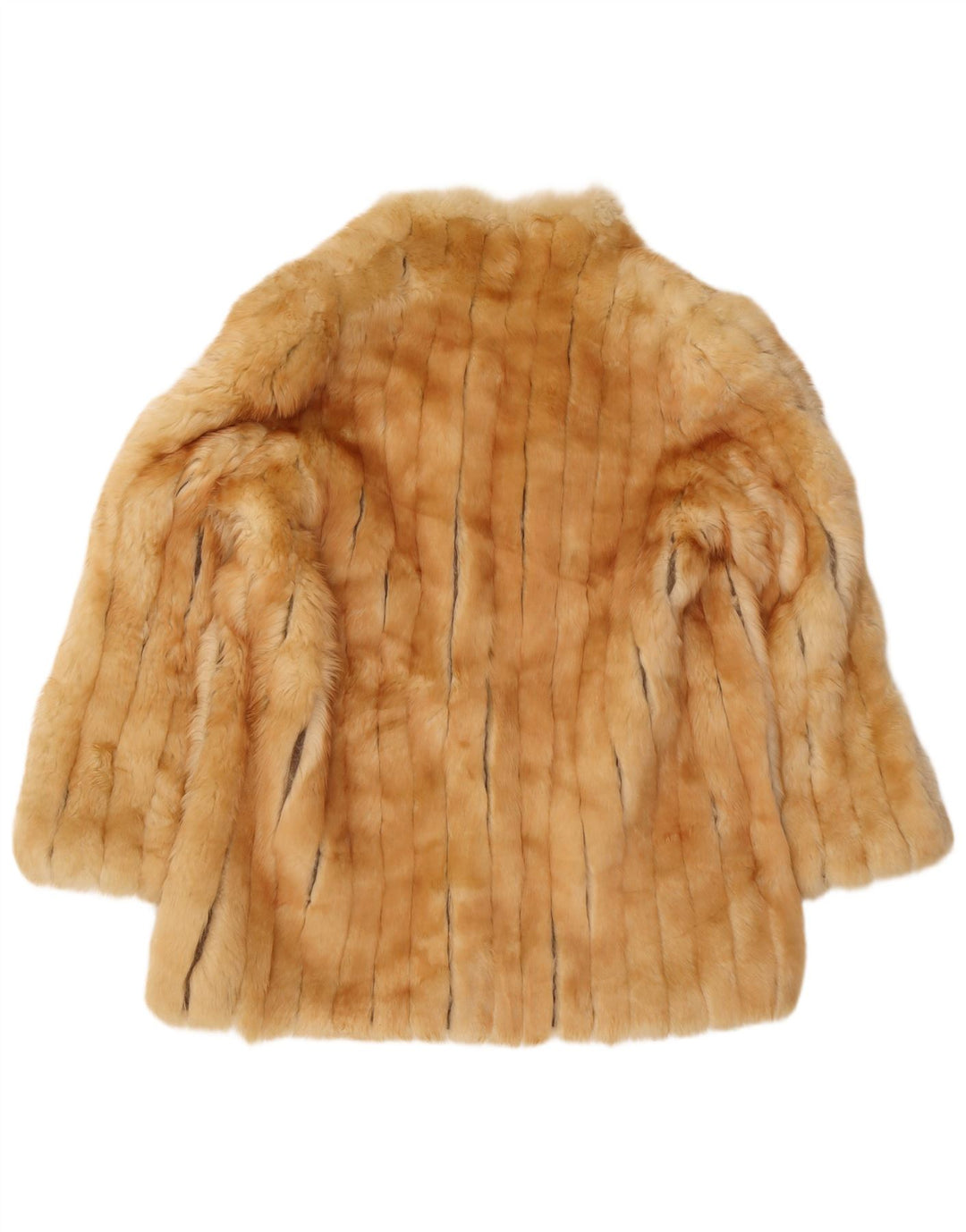 Vintage mujer abrigo de piel sintética Reino Unido 14 medio beige clásico