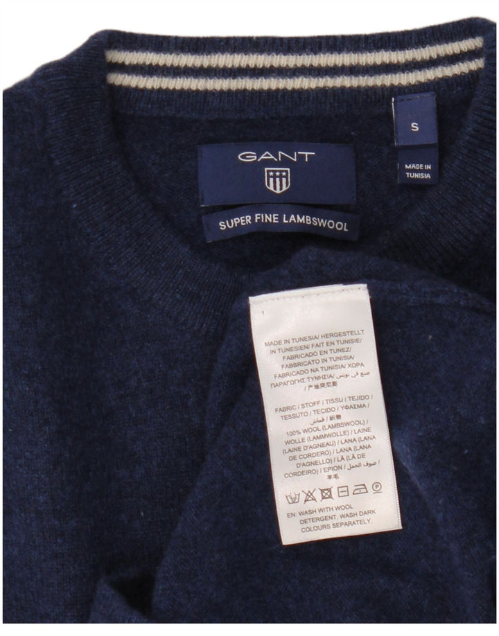 Gant Jersey De Cuello Redondo Para Hombre Jersey De Lana Azul Marino Pequeño