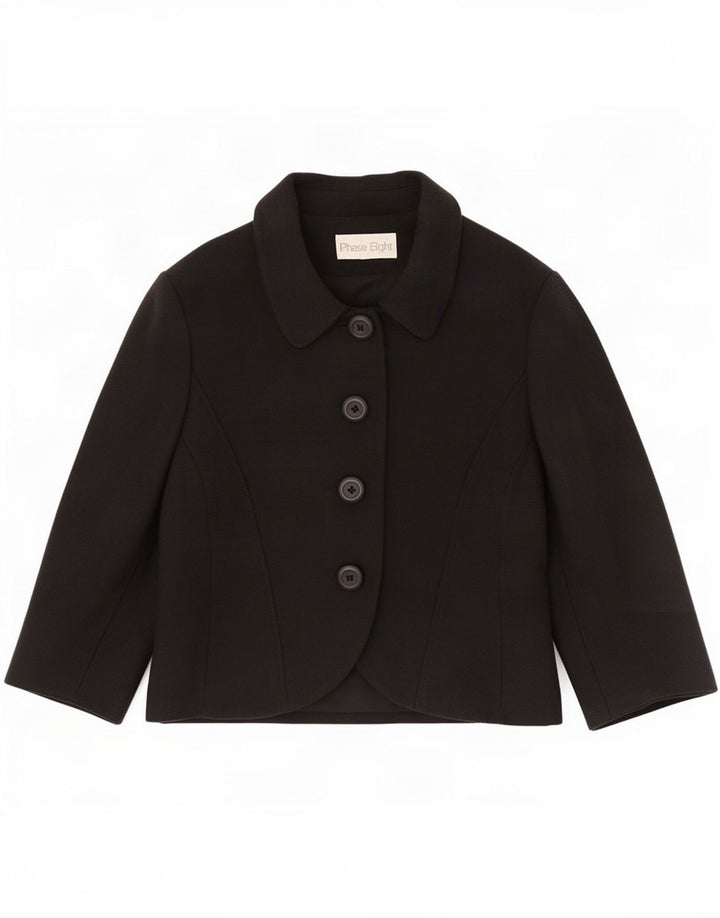 Phase Eight Chaqueta tipo blazer con 4 botones y manga 3/4 para mujer UK 40 Small Black