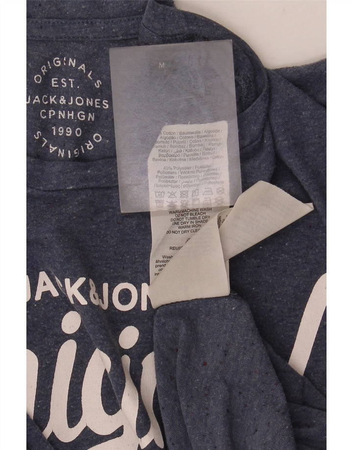 Jack & Jones Hombre Camiseta Gráfica Top Medium Azul Marino Algodón