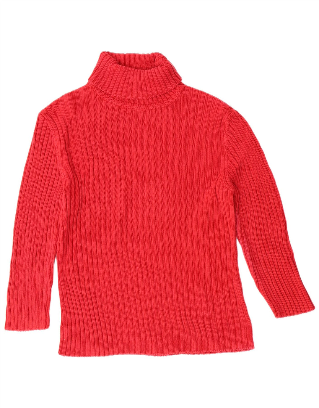 Benetton Jersey De Cuello Vuelto Para Mujer UK 44 Grande Rojo Algodón Clásico