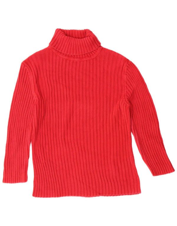 Benetton Jersey De Cuello Vuelto Para Mujer UK 44 Grande Rojo Algodón Clásico