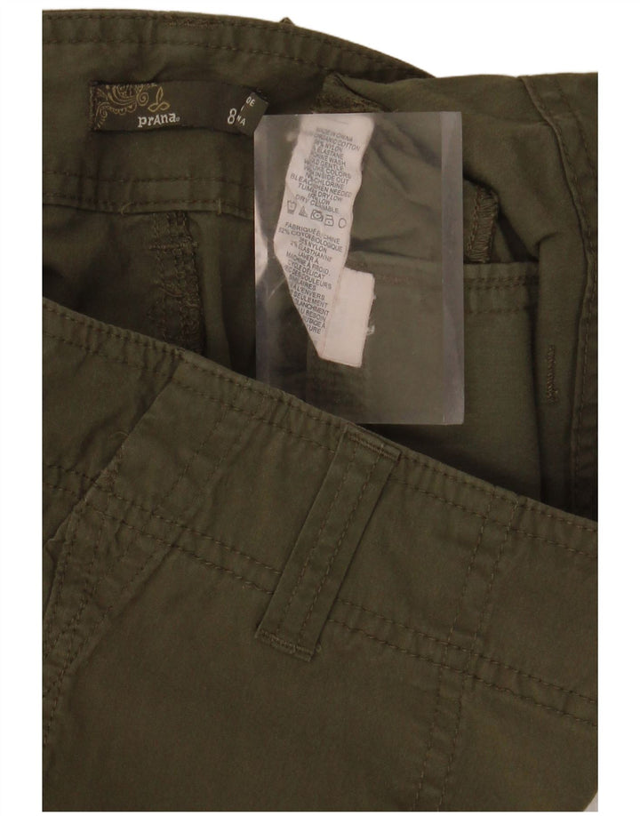 Prana pantalones cortos cargo para mujer US 8 mediano W32 algodón caqui