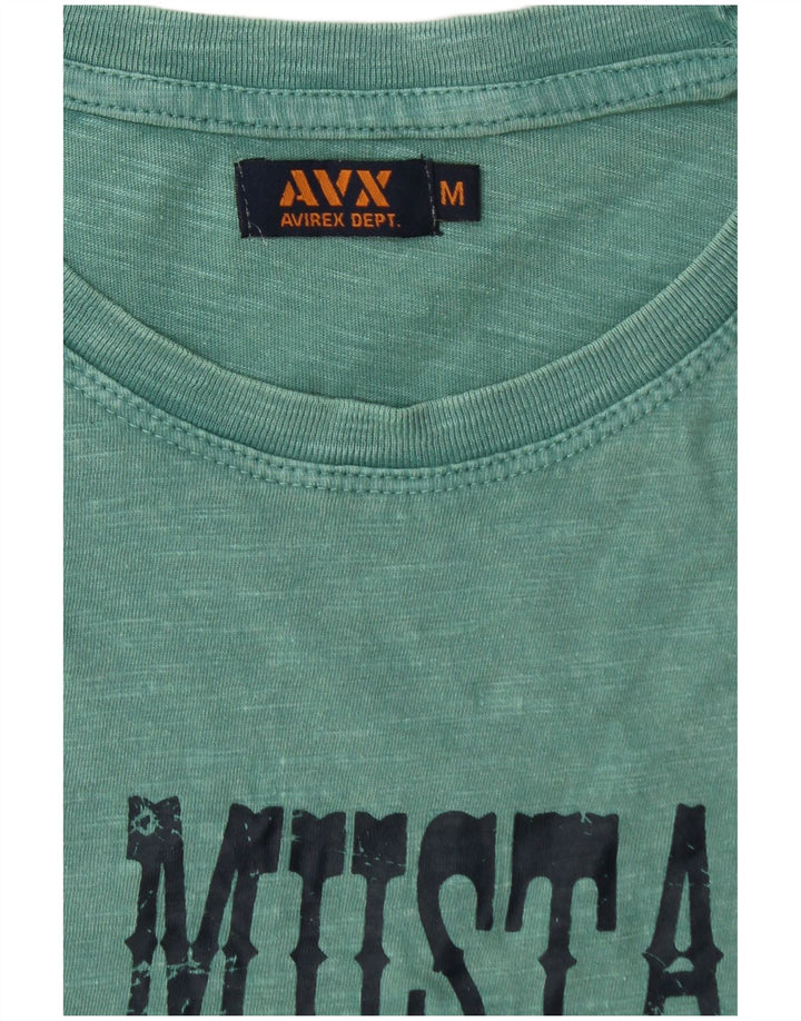 AVIREX Camiseta gráfica para hombre Top Algodón verde medio