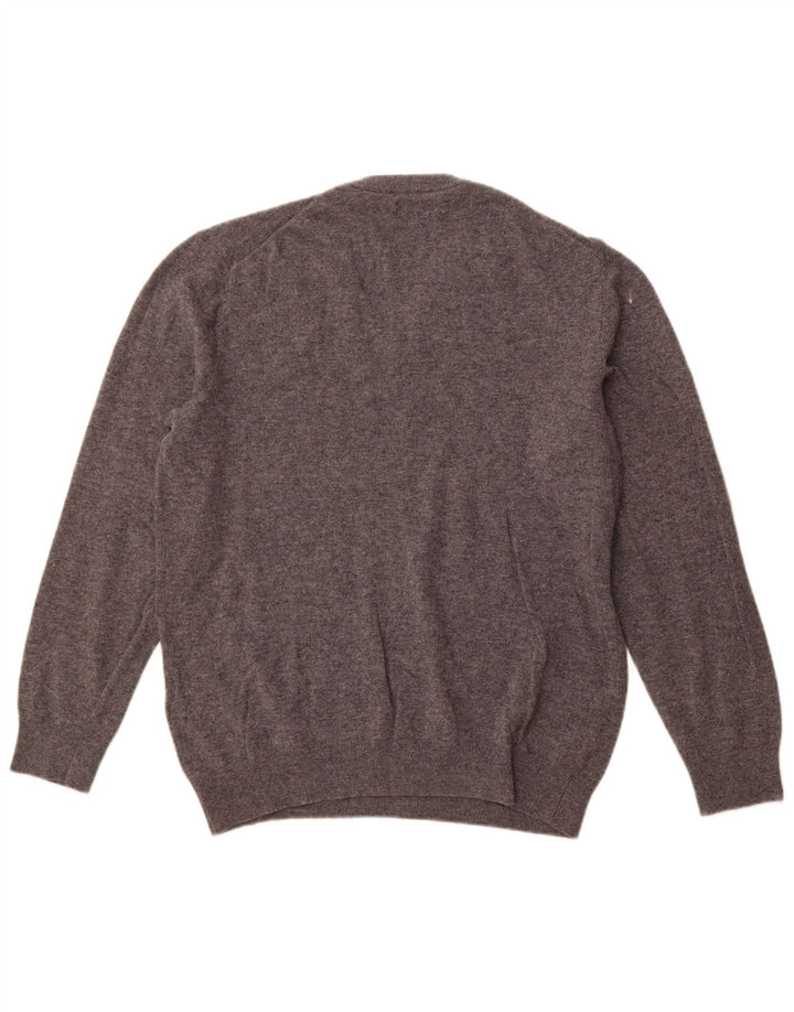 GANT Jersey con cuello en V para hombre, talla 2XL, lana de cordero gris