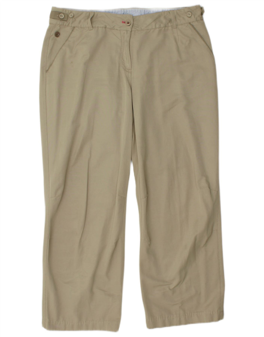 TOMMY HILFIGER Pantalones casuales rectos para mujer EU 42 Large W34 L27 Beige