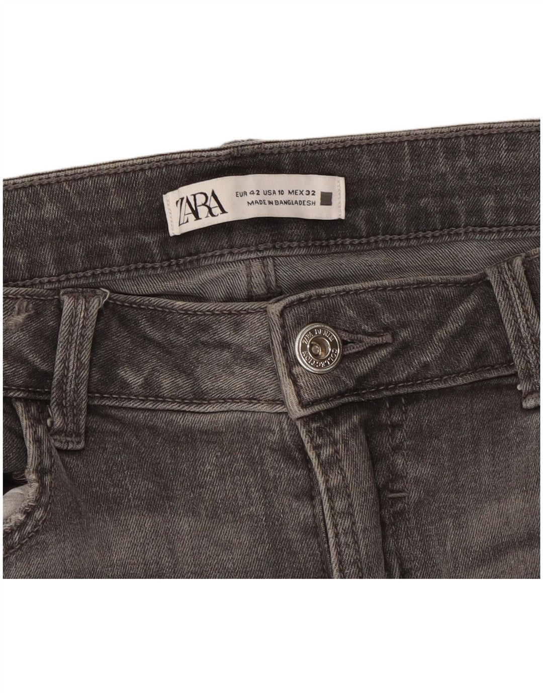 Zara Jeans Slim para Mujer EU 42 Large W32 L28 Gris
