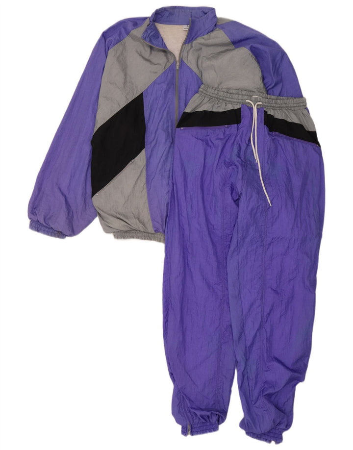 Chándal completo vintage para hombre grande color morado poliamida
