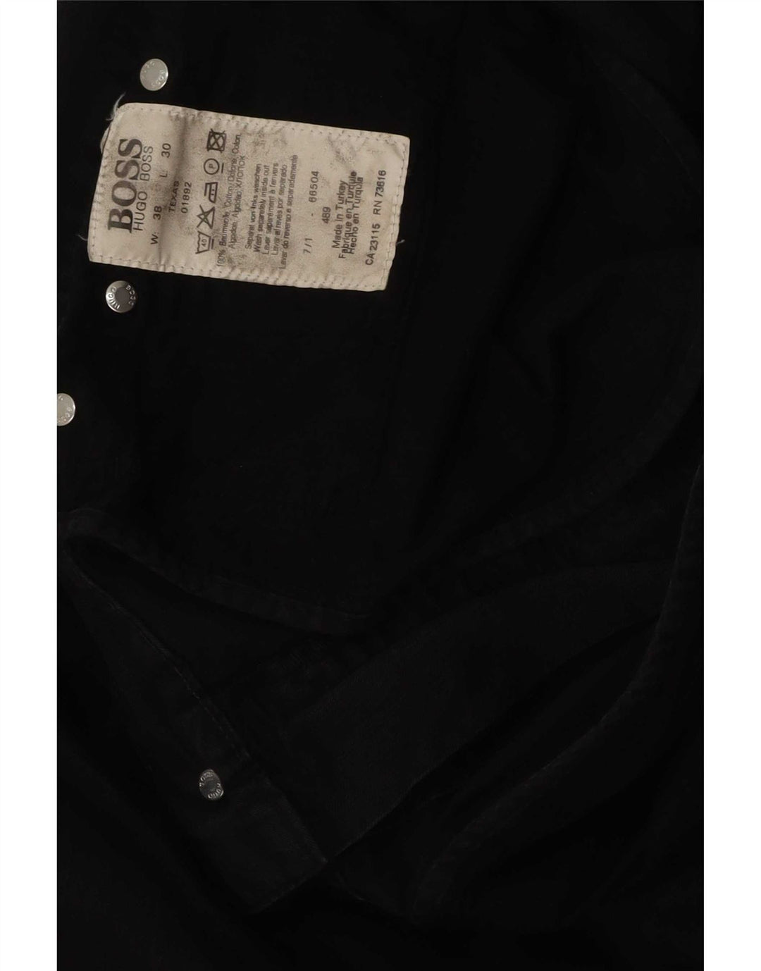 Vaqueros Hugo Boss Hombre Rectos W38 L30 Algodón Negro