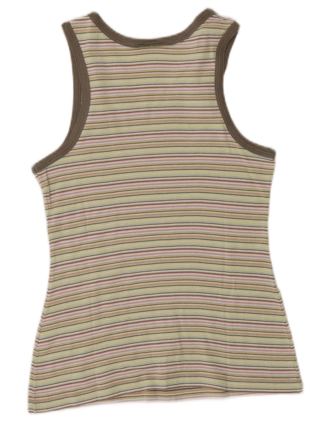 Lacoste Mujer Crop Vest Top Talla 38 Mediana Algodón A Rayas Multicolor