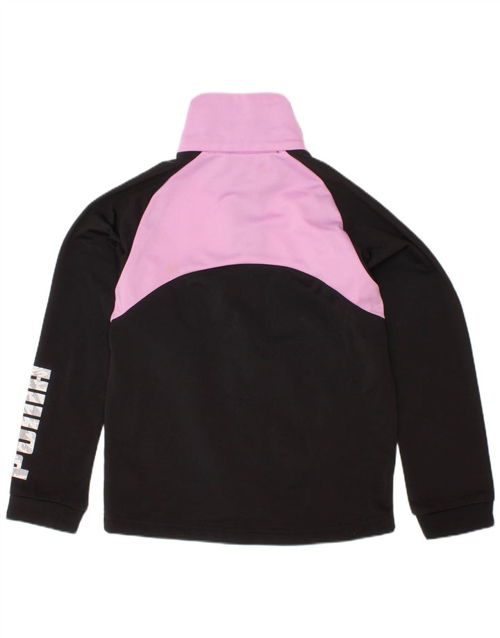 PUMA Chaqueta de chándal para niña 5-6 años Poliéster con bloques de color negro
