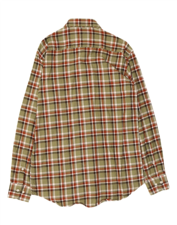 VINTAGE Camisa de franela para hombre Talla 39 Medium Khaki Check