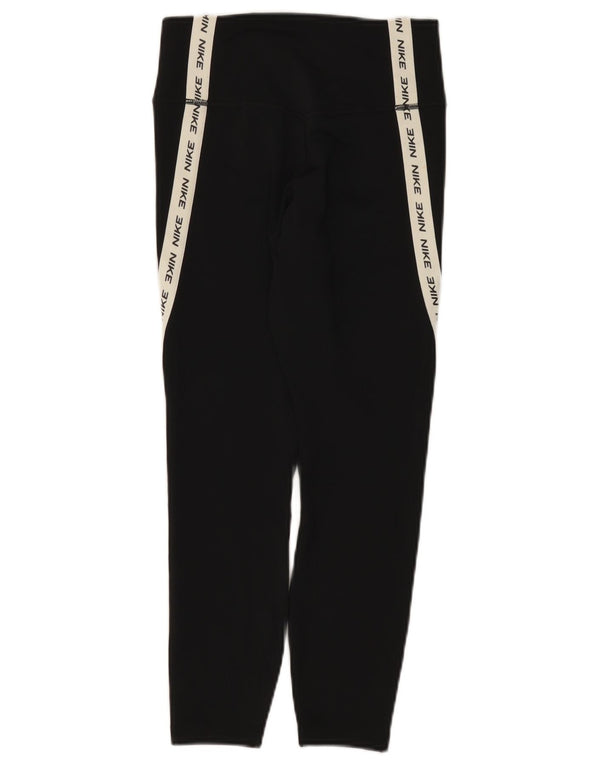 Nike Leggings cortos con gráfico Dri Fit para mujer UK 8 Small Black Colourblock