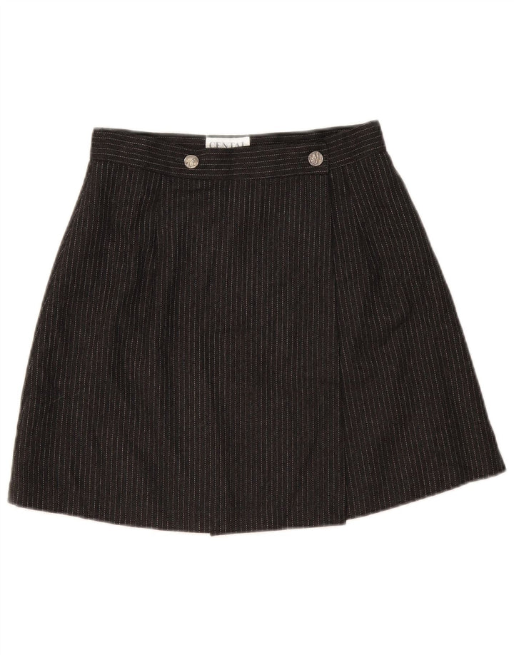 Falda envolvente vintage para mujer IT 42 Mediana W26 Rayas negras