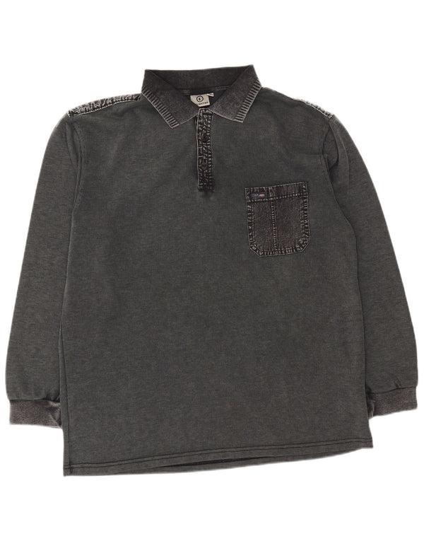 Kalamton Polo Rugby Manga Larga Hombre XL Algodón Gris