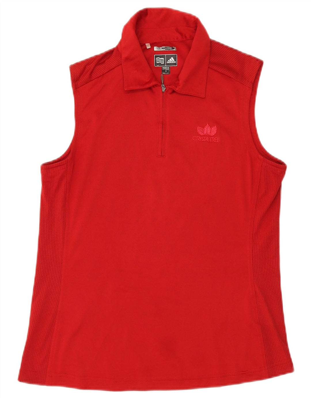 Adidas - Polo sin mangas Climacool para mujer, talla 40, poliéster rojo mediano