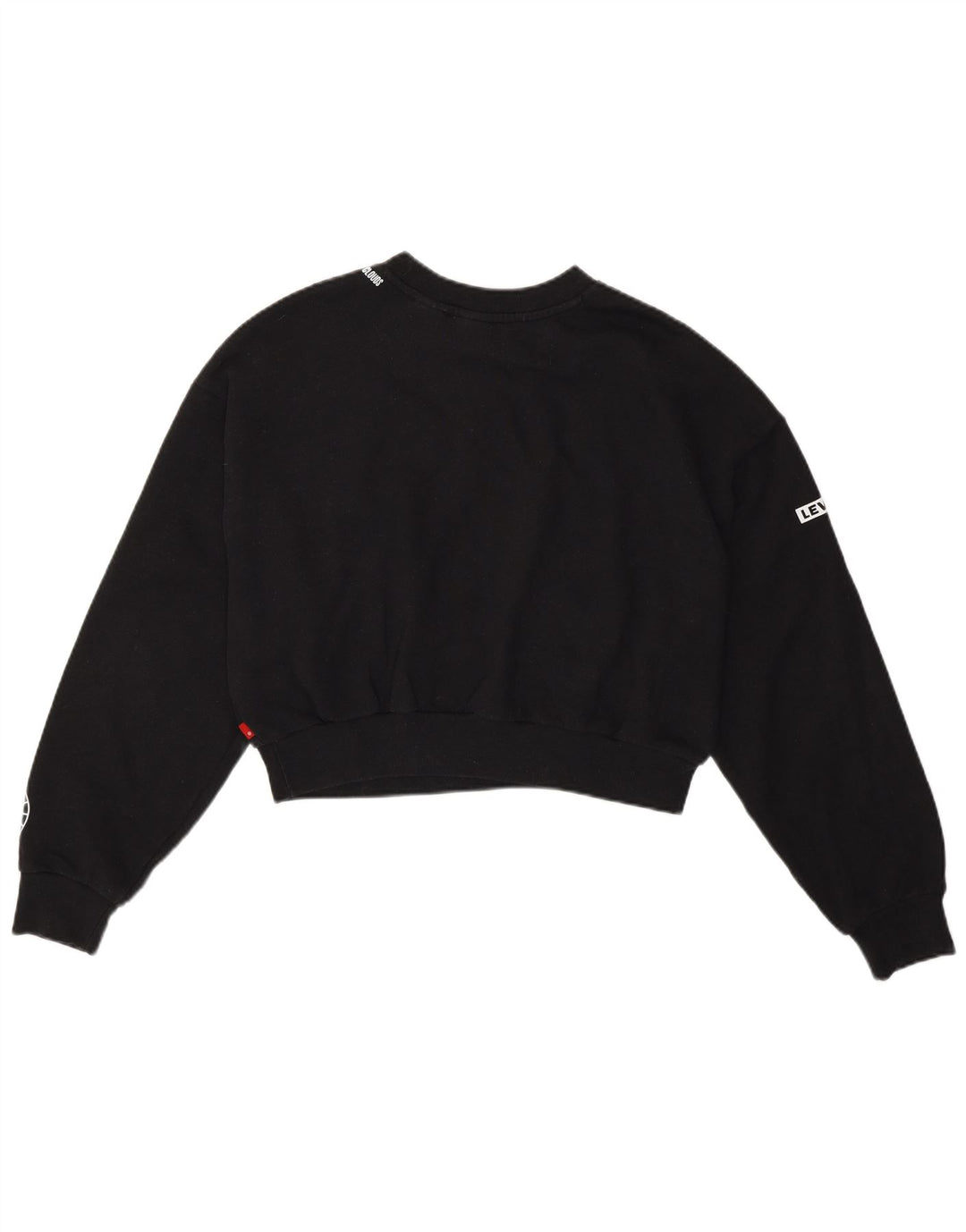 Levi's Sudadera corta con gráfico extragrande para mujer UK 6 XS Negro