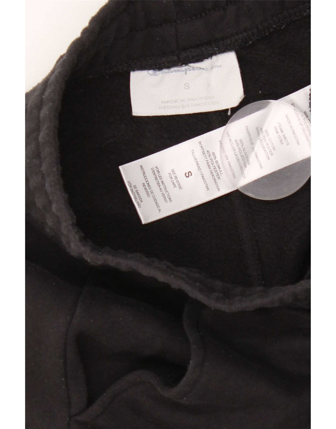 Champion Pantalones De Chándal Para Hombre Joggers Small Negro Algodón