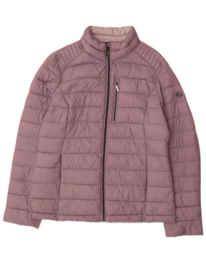 Michael Kors Chaqueta acolchada para mujer UK 44 Mediana Púrpura Nylon
