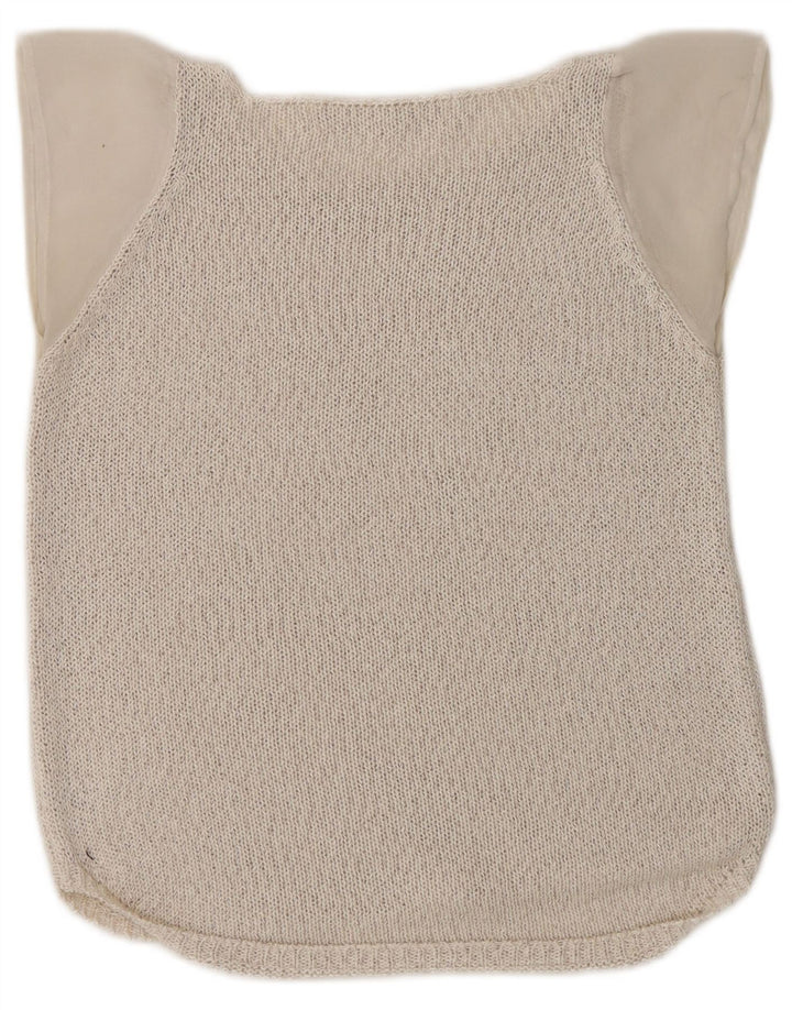 Zara Mujer Blusa De Punto Top UK 10 Small Beige