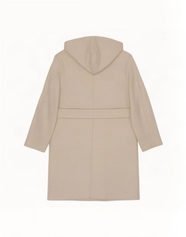 Zara Mujer Abrigo Extragrande De Doble Botonadura Con Capucha UK 10 Small Beige