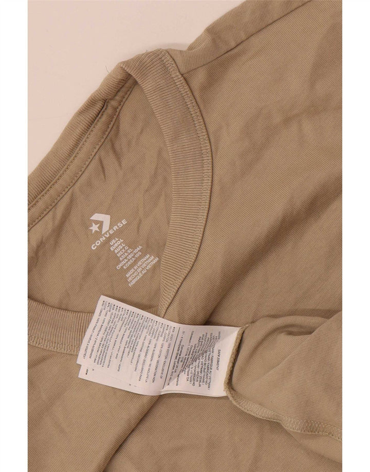 Converse - Camiseta gráfica para hombre, talla grande, algodón beige