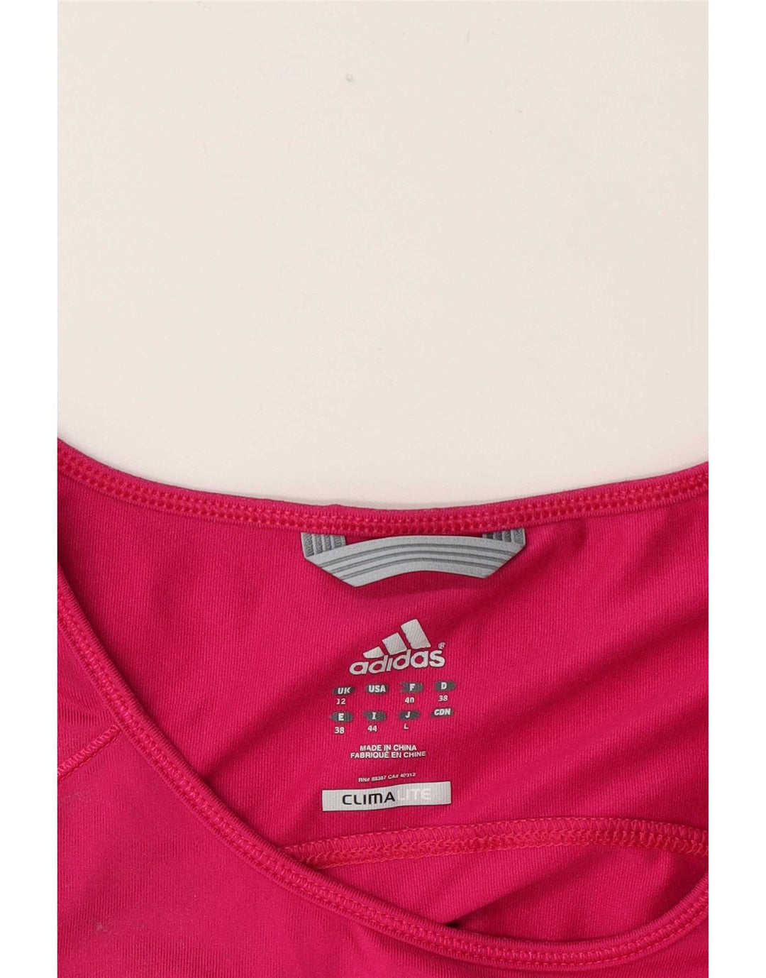 Adidas Mujer Climalite Camiseta Top UK 12 Mediano Rosa