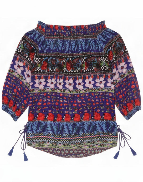 Top Desigual con hombros descubiertos y manga 3/4 para mujer UK 40 XL Multicolor Floral