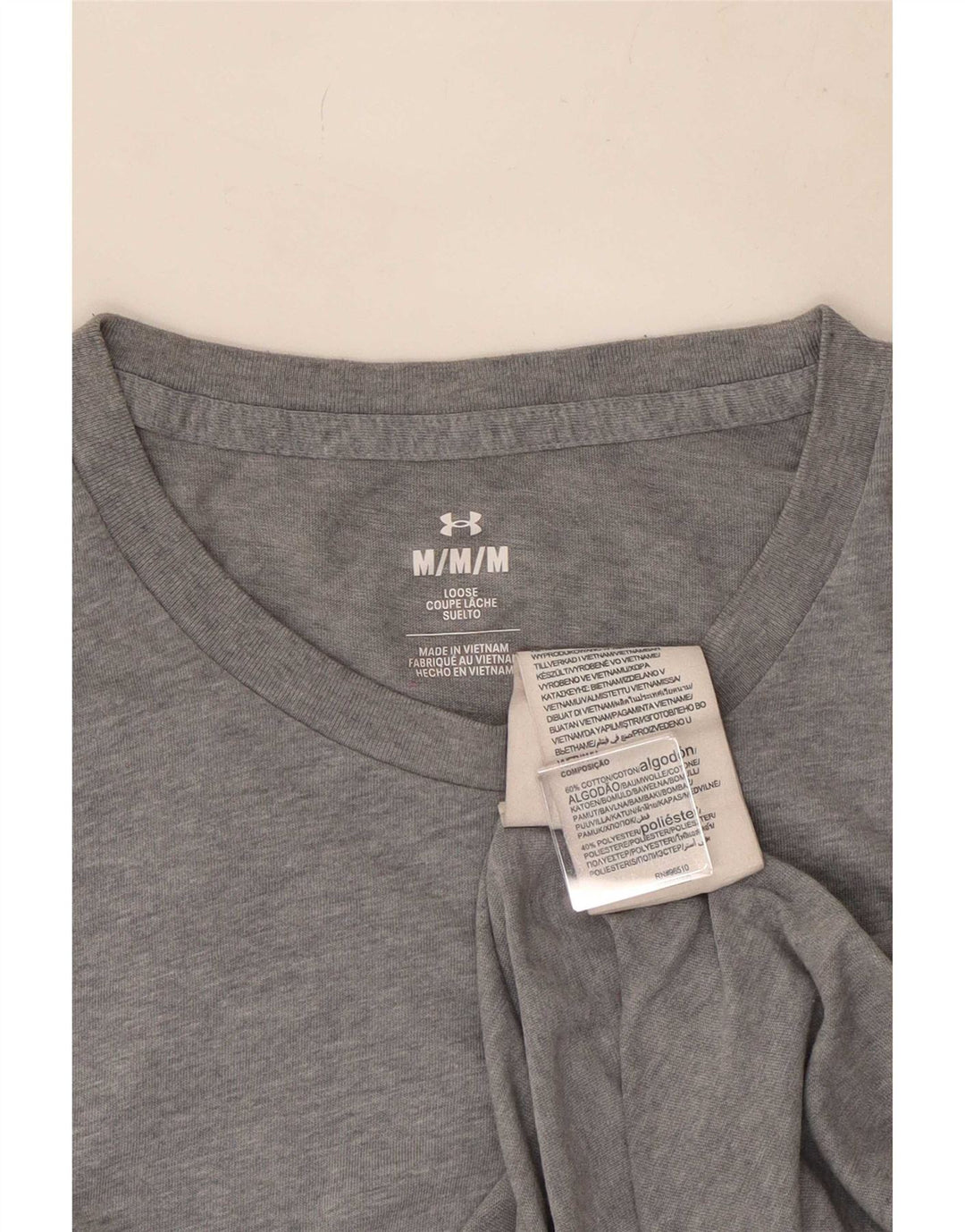 Camiseta Under Armour Hombre Top Algodón Gris Medio