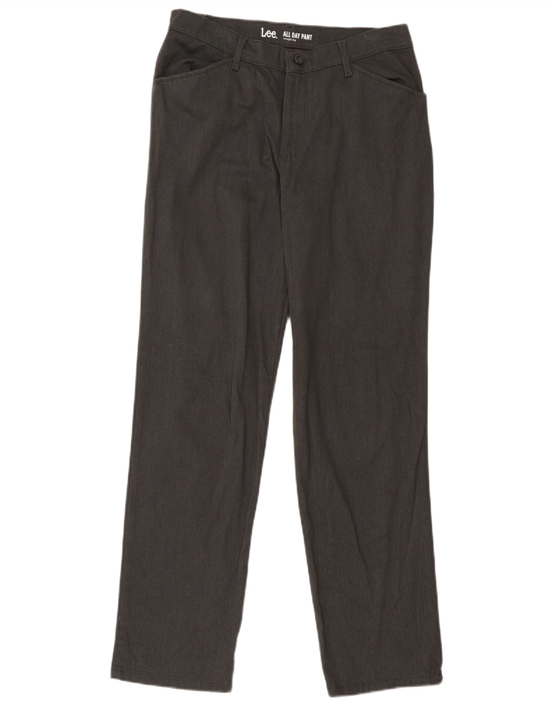 Lee Pantalones Casuales Rectos para Hombre Medianos W30 L31 Algodón Gris