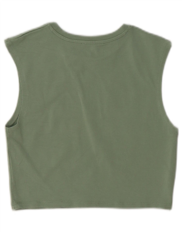Zara Mujer Crop Vest Top UK 40 Verde Medio