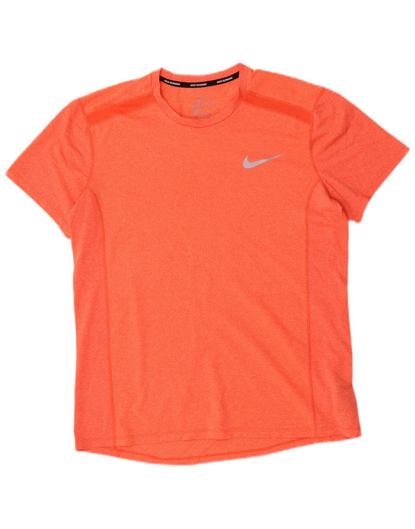 Nike - Camiseta de manga corta para correr para hombre, talla grande, poliéster naranja