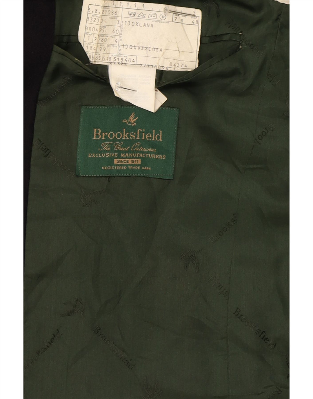 Brooksfield Chaqueta tipo blazer de 2 botones para hombre IT 48 Lana negra mediana