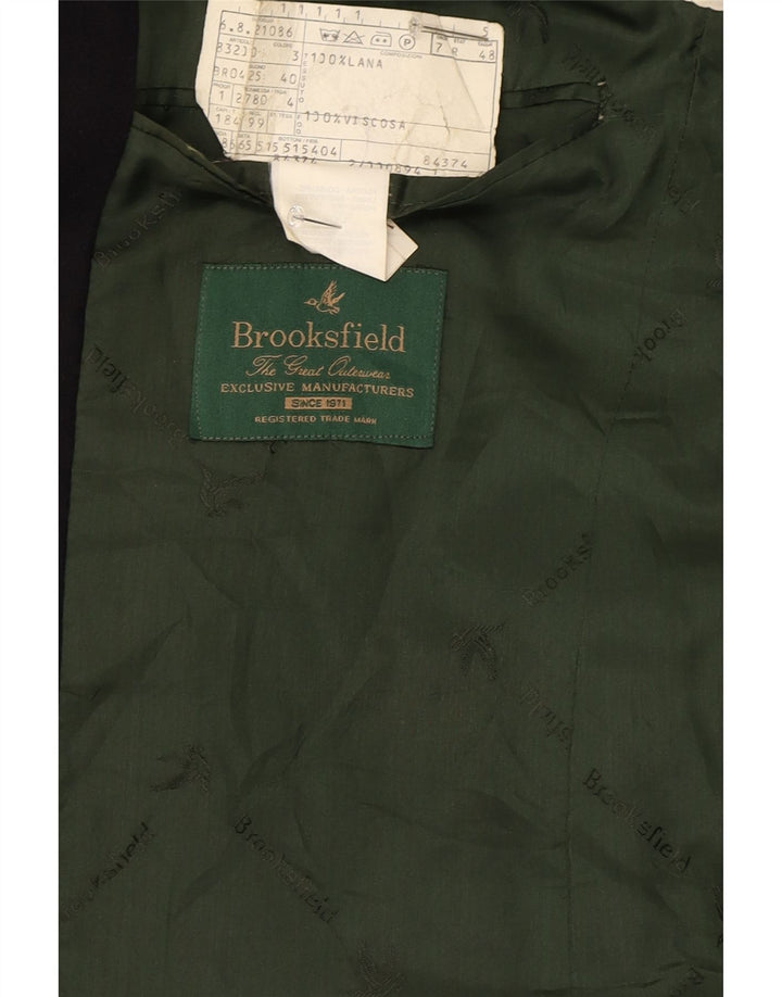 Brooksfield Chaqueta tipo blazer de 2 botones para hombre IT 48 Lana negra mediana